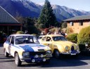 Saab & Rally car leaving St Arnaud
