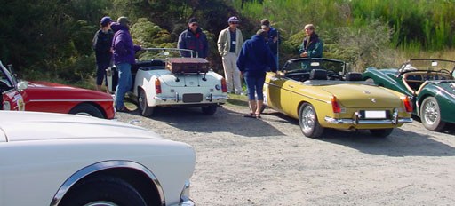 The carpark at the mudpool stop