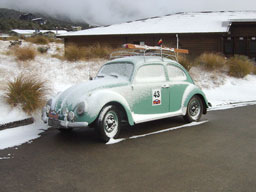 Snowy VW at Mt Cook Youth Hostel