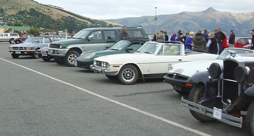 Other cars at the start in Akaroa