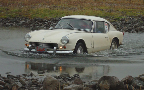 GT6 in ford at Lees Valley