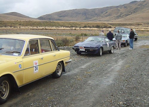 Discussions after crossing double ford in Lees Valley