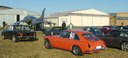 Lineup of cars at Ashburton Aviation Museum & the Harrier!