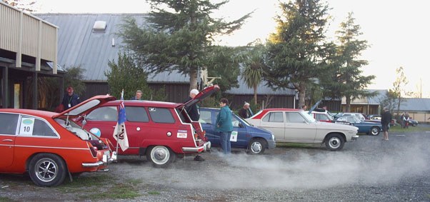 Warming the cars up for the start of Day 1