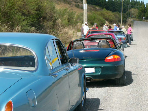 Looking down the road across the start/finish line - Cust