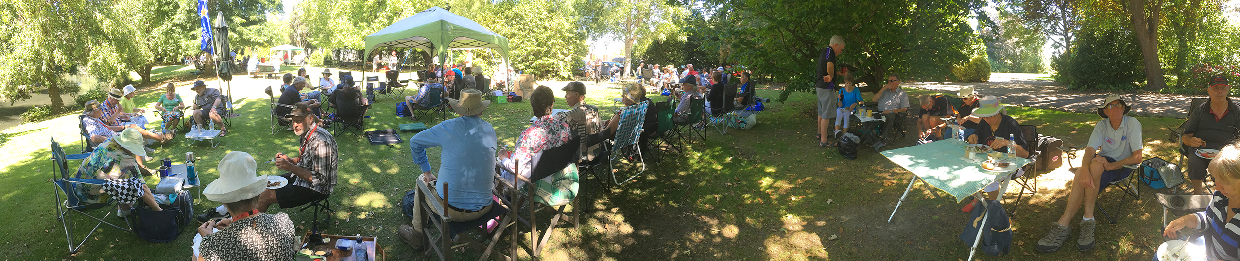 Enjoying the spit roast lunch at our 21st birthday